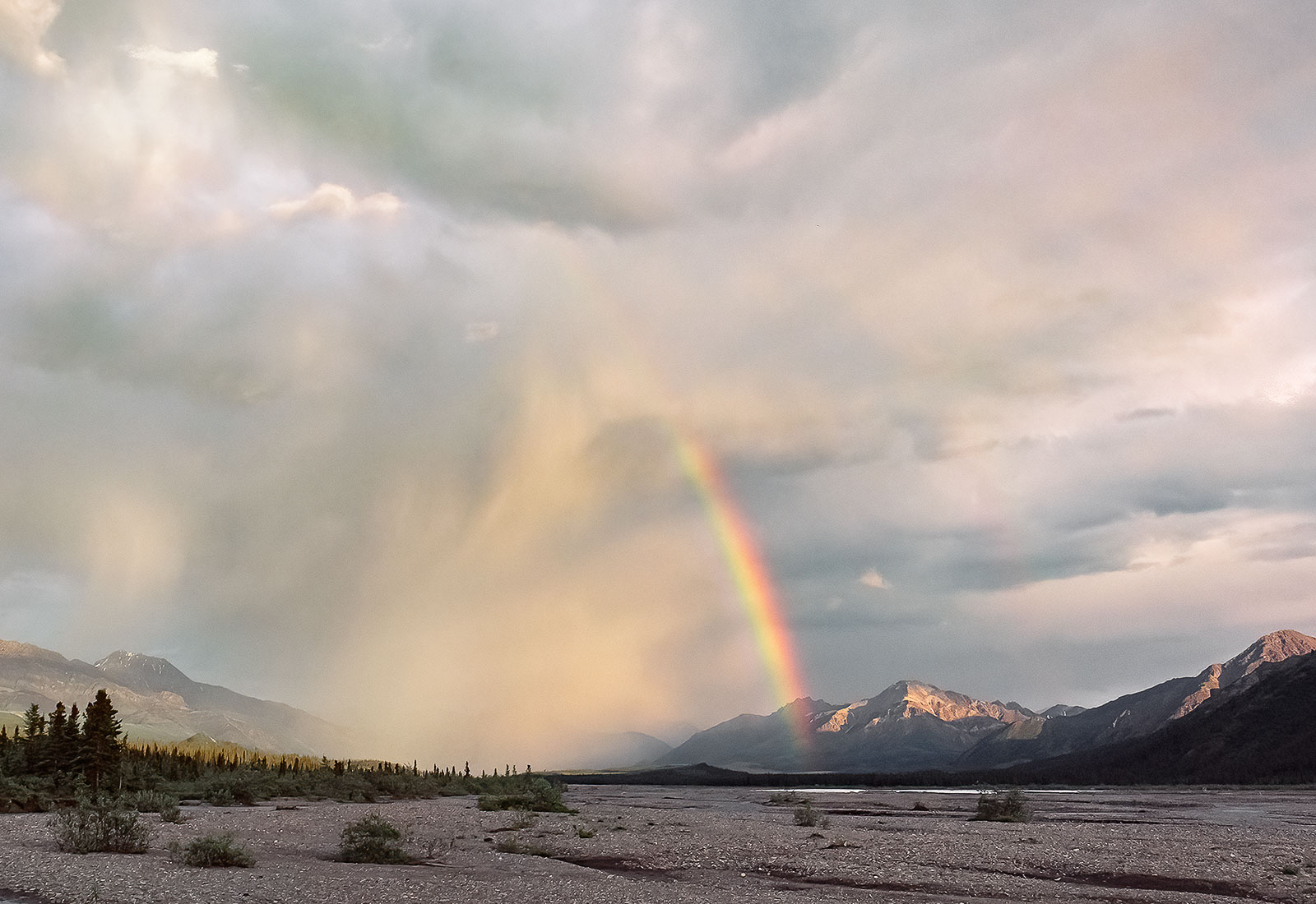 Evening Rainbow, Teklanika River, Denali National Park, Alaska