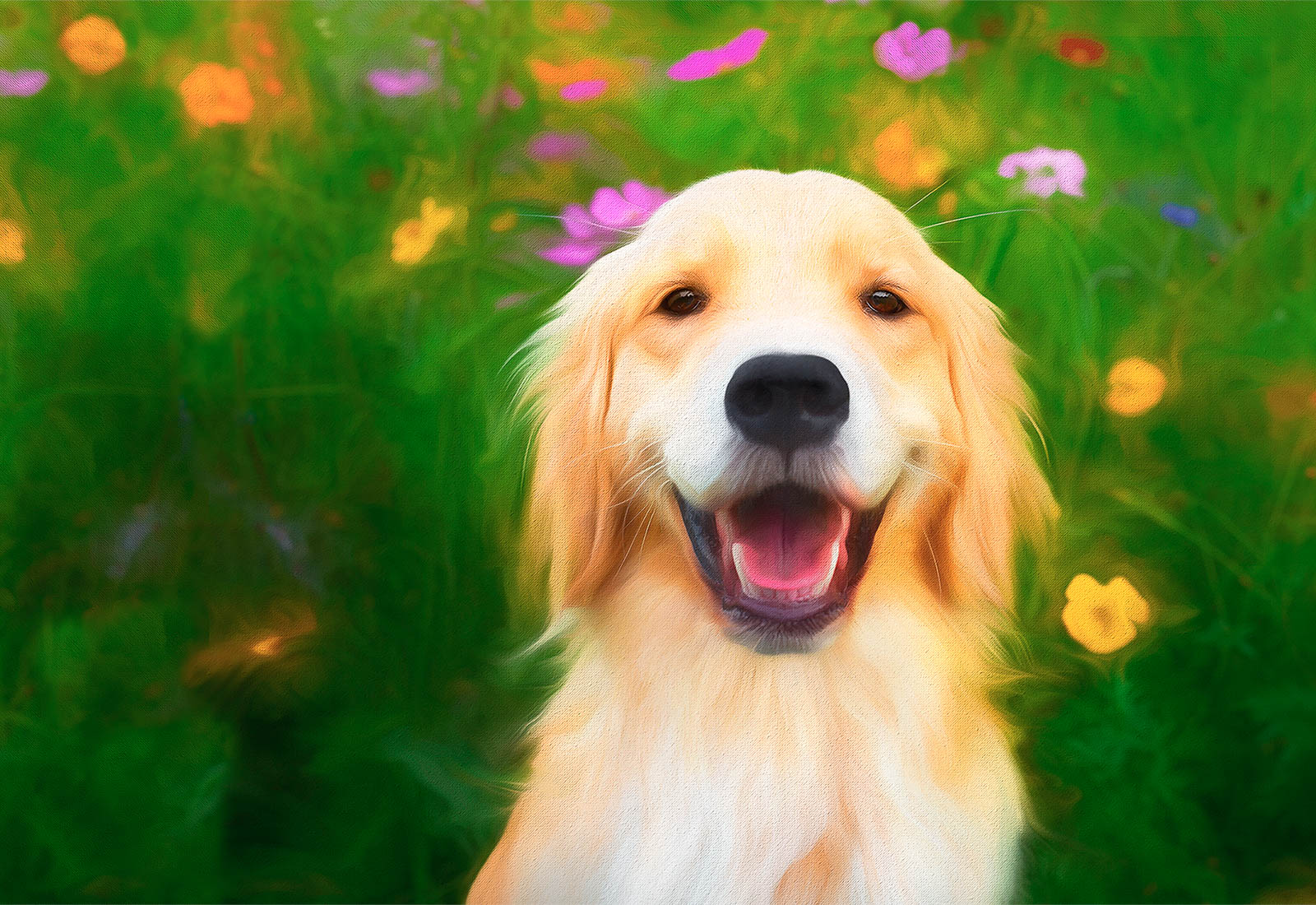 Golden Retriever smiling