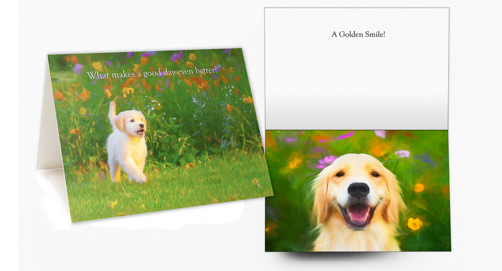 Trog's Dogs Golden Smiles Greeting Card