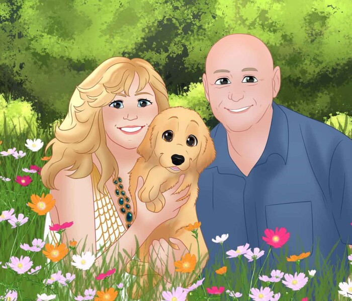 image of Trog, Sweet Magnolia and Ginger in the Flowers