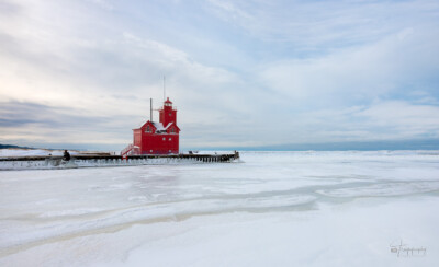 Big Red Lighthouse near Holland MI Big Red Lighthouse near Holland Michigan during a polar vortex